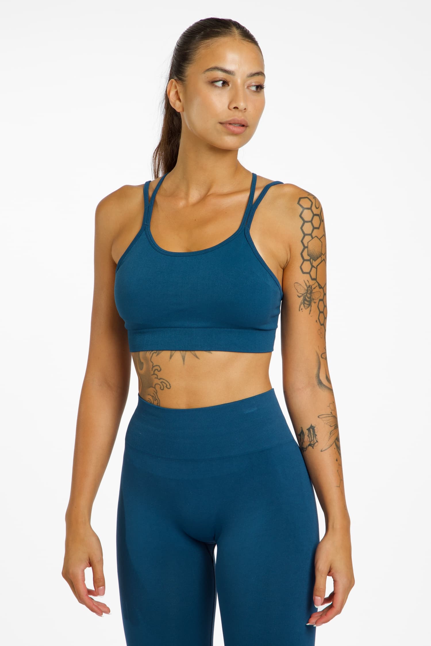 POWERZONE Seamless Light Damen Sport-BH Türkis, Damen, Größe: L