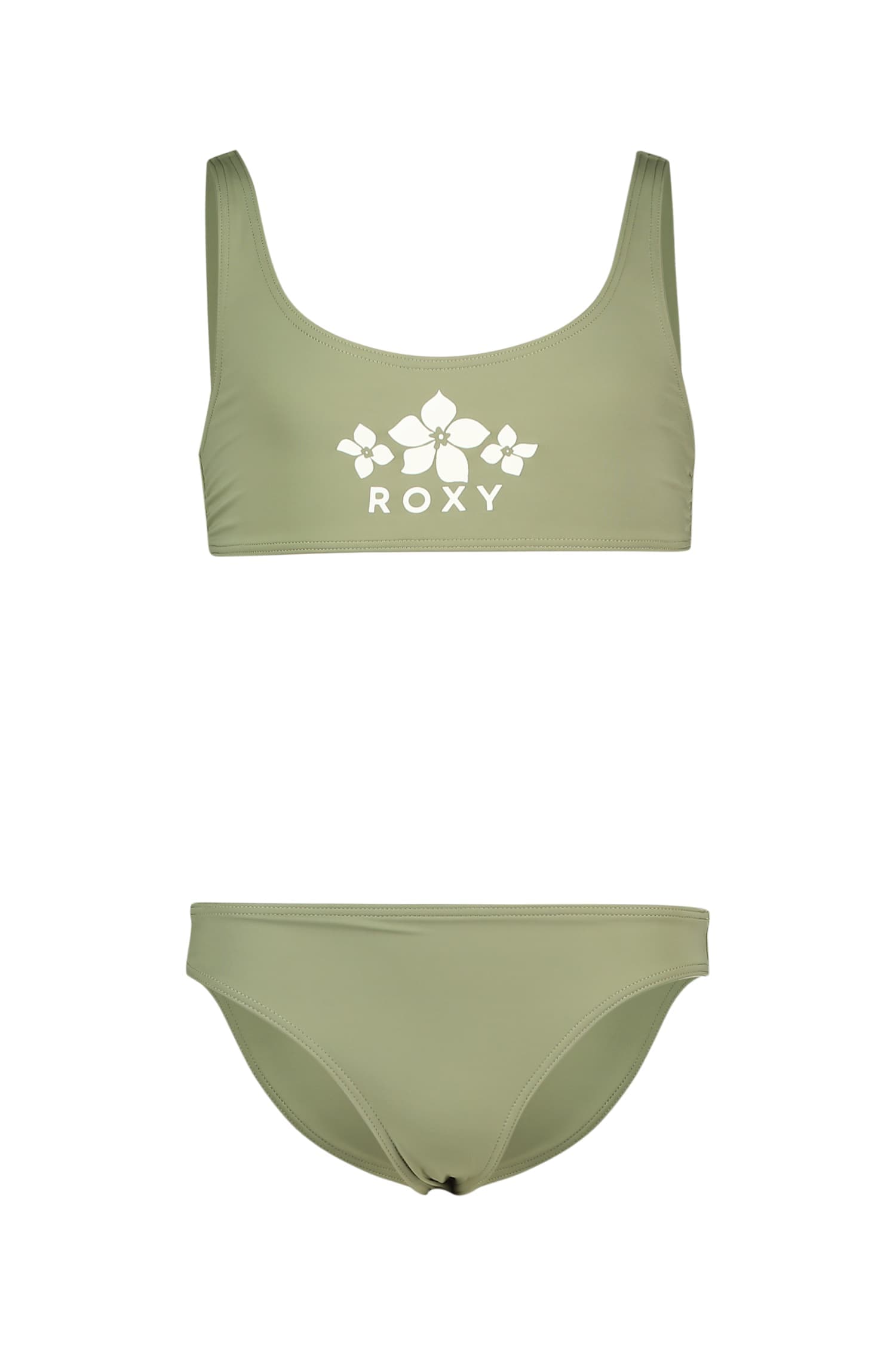 Roxy Solid Active Bralette Mädchen Bikini Grün, , Größe: 140