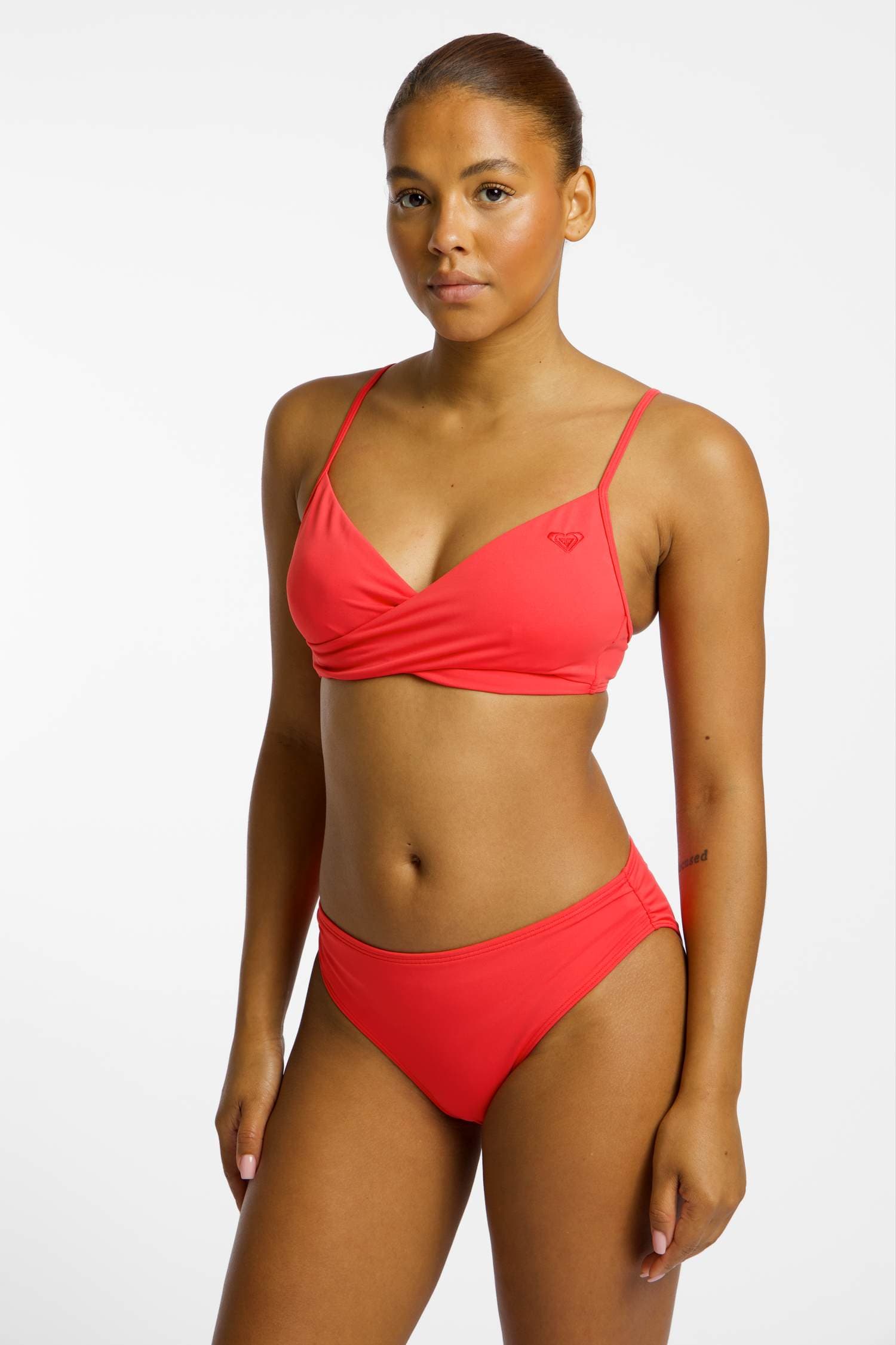 Roxy Solid Essentials Bralette A-C Cup Damen Bikini Rot, Damen, Größe: L