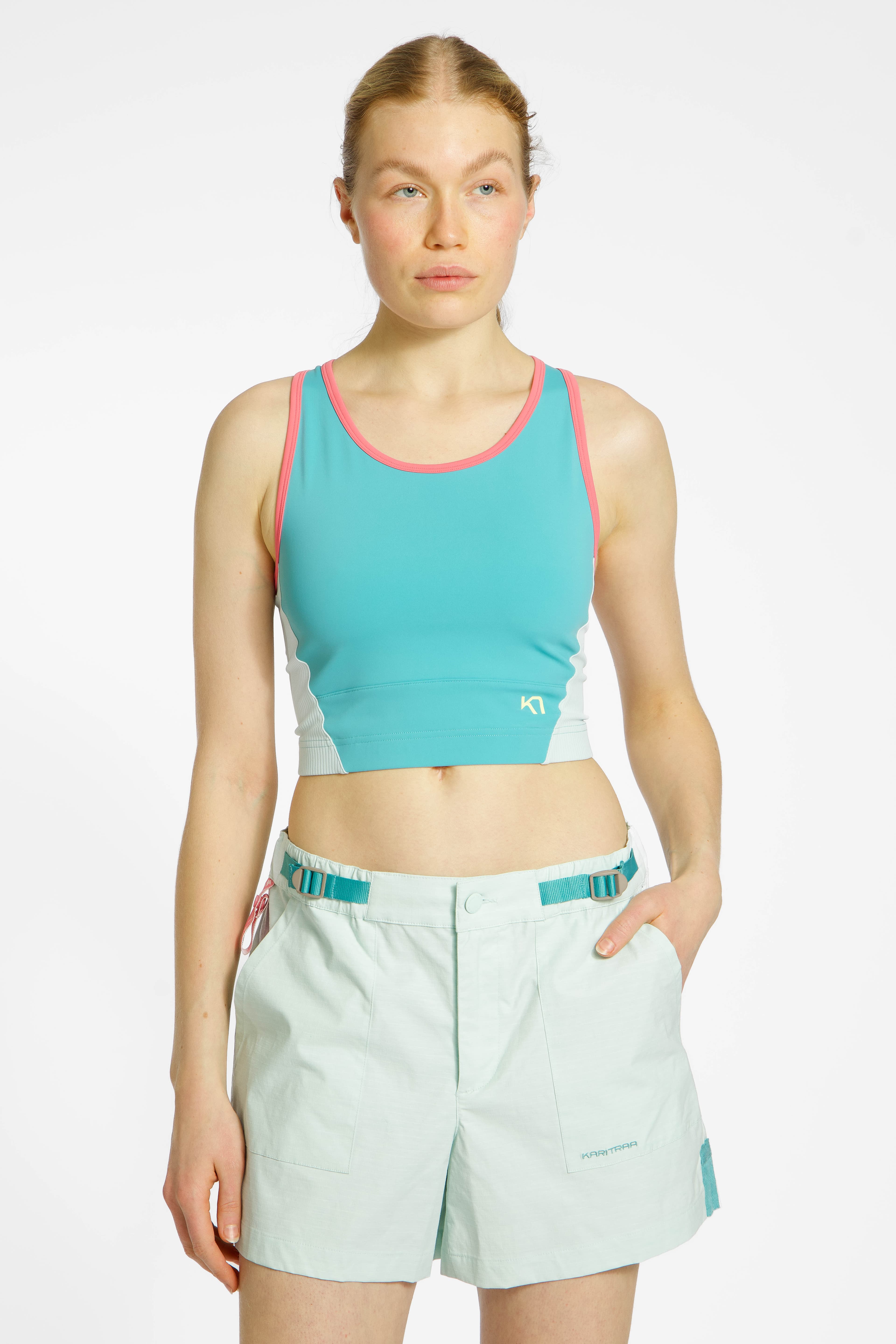 Kari Traa Linnea Sports Longline Damen Sport-BH Türkis, Damen, Größe: L