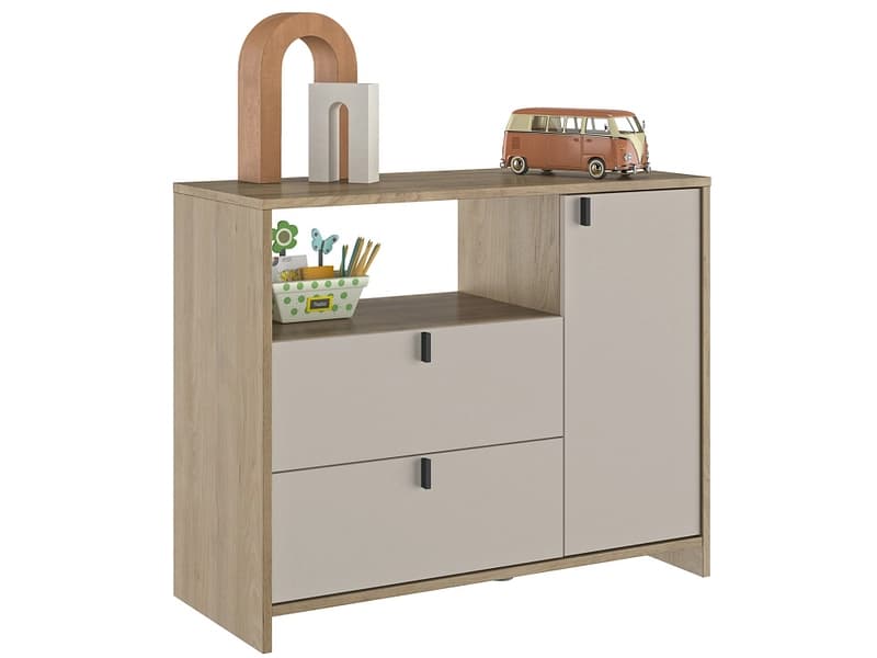 Kommode RITMO 1 Tür 2 Schubladen 40x96x78cm kastanie dekor