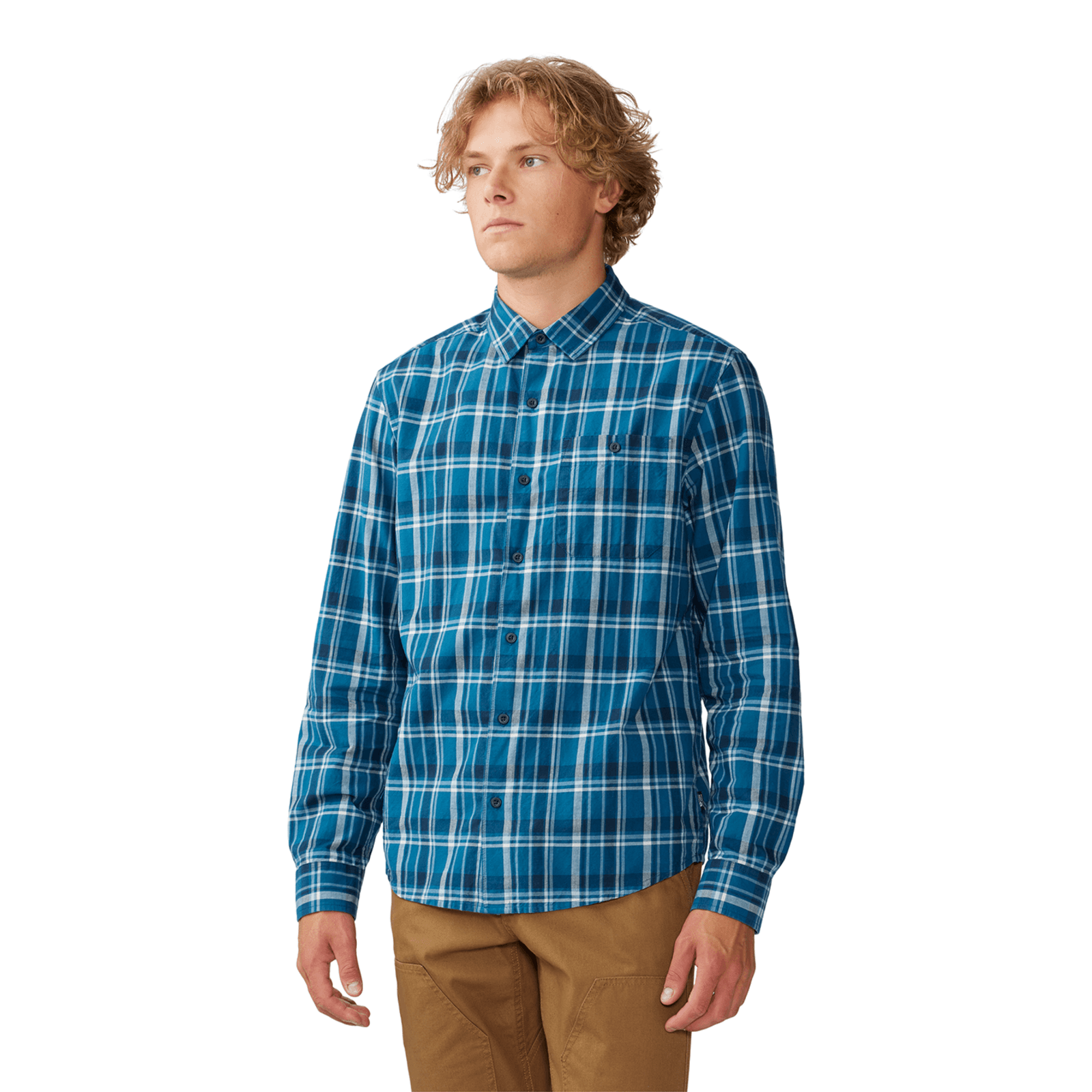 Mountain Hardwear M Big Cottonwood Langarm Shirt für Herren, blau, Grösse: S