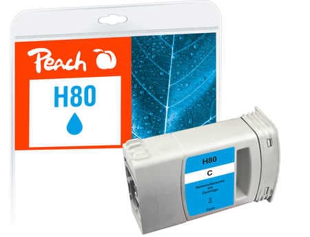 Peach HP 80 Druckerpatrone Toner cy ersetzt HP 80 C, C4872A für z.B. HP DesignJet 1050 C, HP DesignJet 1050 C Plus, HP DesignJet 1055 CM
