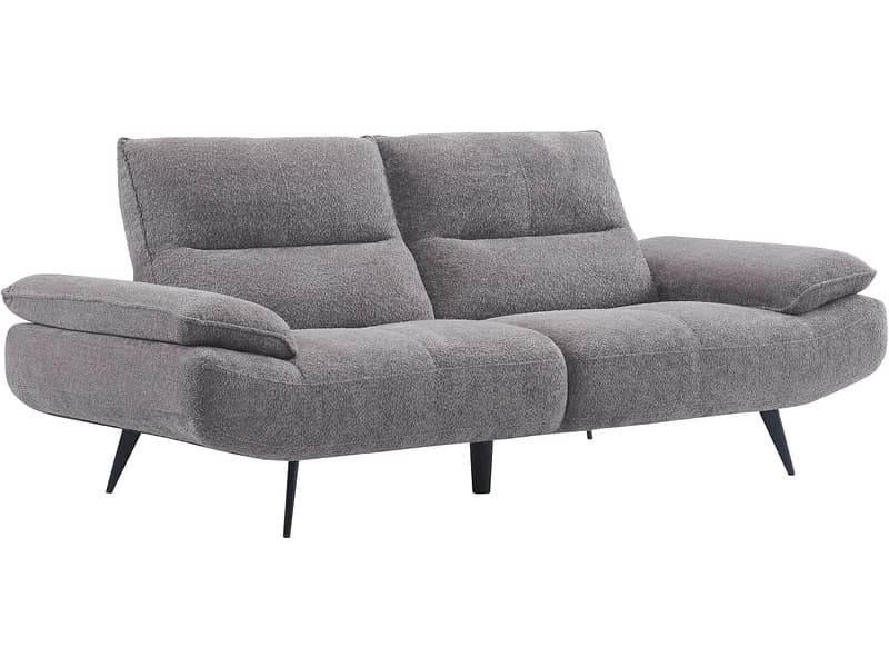 3er Sofa ROCKY Stoff dunkelgrau