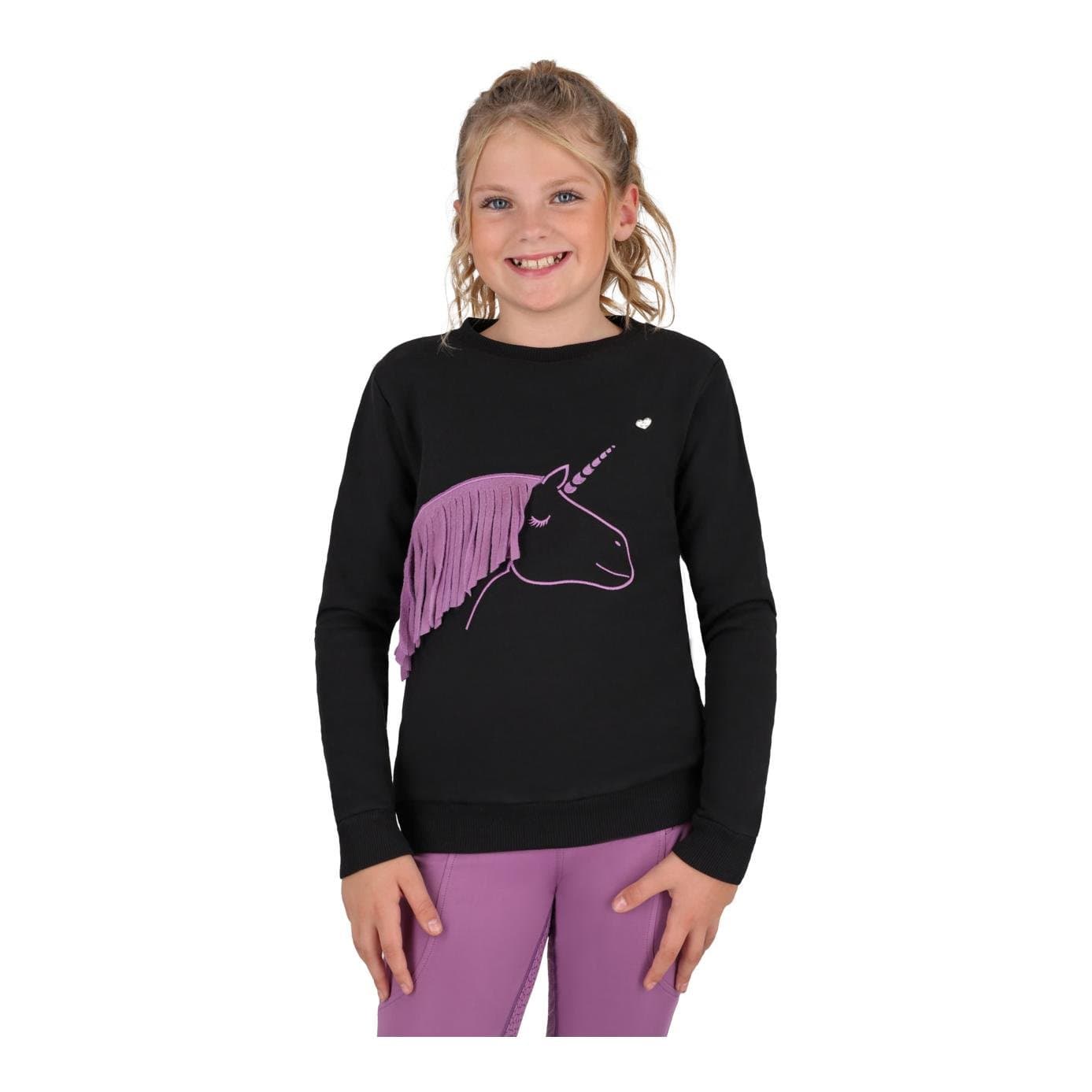 QHP Pullover Lize Junior - Schwarz/Violett