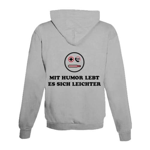 JoyLine Hoodie mit Zipper Humor Unisex - Grau