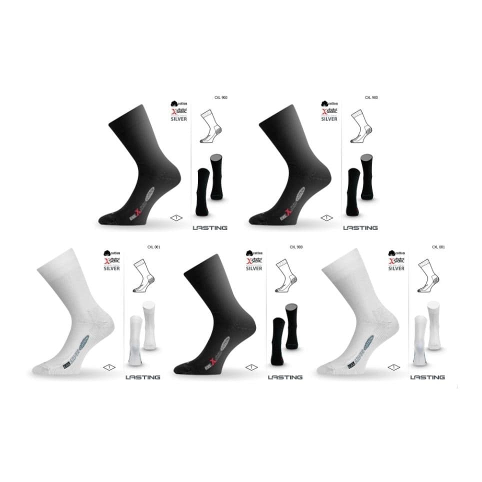 Lasting CXL Trekking-Socken Baumwolle mit Silberfaser 5er Multipack - Multicolor
