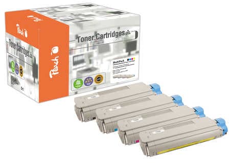 Peach O4332/36/38 4 Toner (bk, c/m/y) ersetzt OKI 43324408-44381905-7 für z.B. OKI C 5600, OKI C 5600 DN, OKI C 5600 N, OKI C 5700
