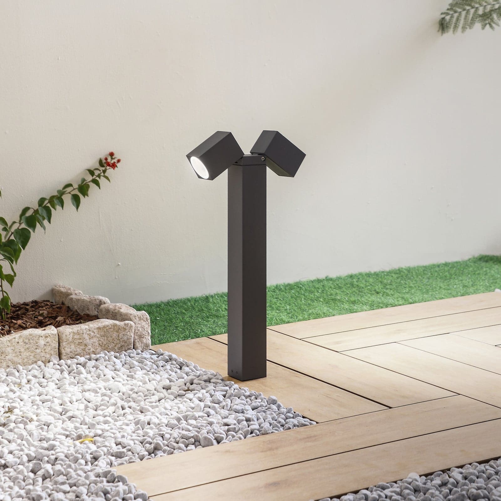 Othil 2 Poller H50 Grau - Lindby - Balkon - Modern - Aluminium - Eckig