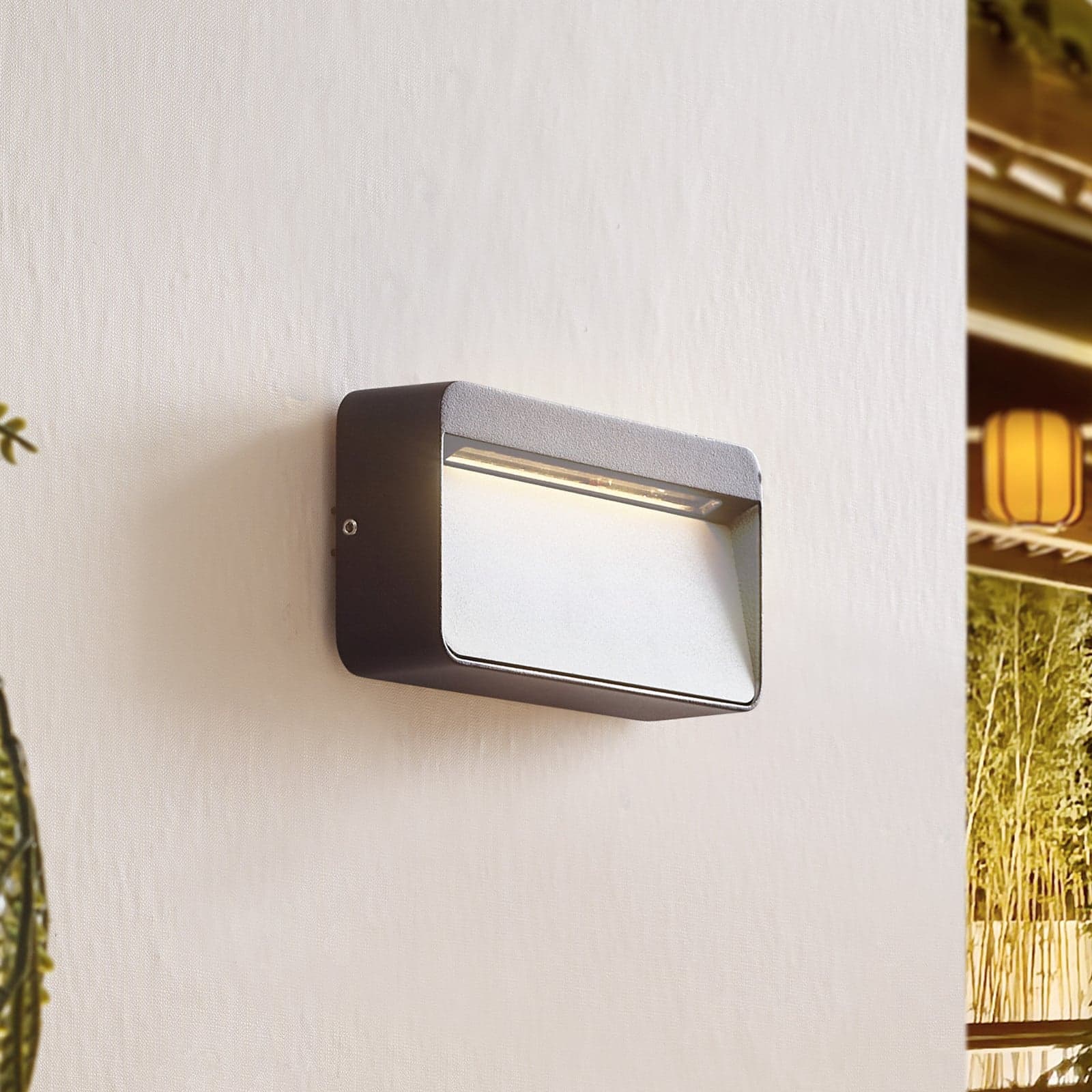 Tiburia LED-Außenwandleuchte, schwarz, Aluminium - Lucande - Modern - Eckig