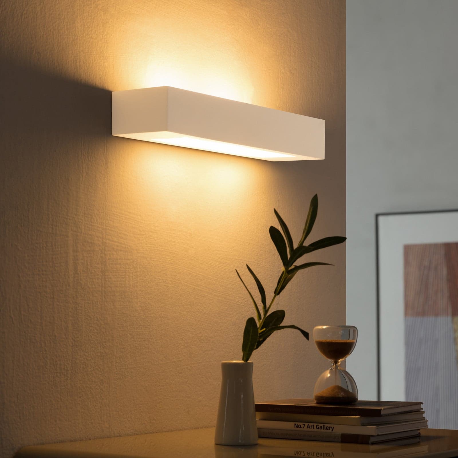 Matteo Wandleuchte White - Lindby - Wohnzimmer - Modern - Gips / Ton - Eckig