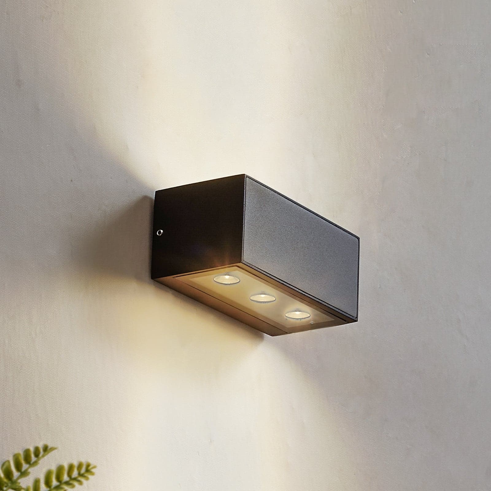 Selim LED-Außenwandleuchte, Länge 15,3 cm, schwarz - Lucande - Modern - Aluminium - Eckig