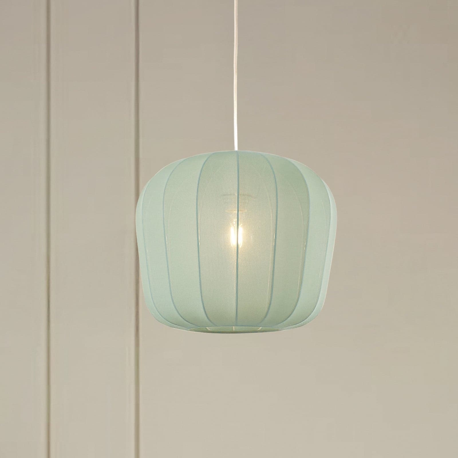 Helin Pendelleuchte Ø35 Blau - Lindby - Esszimmer - Modern - Stoff / Textil - Einflammig