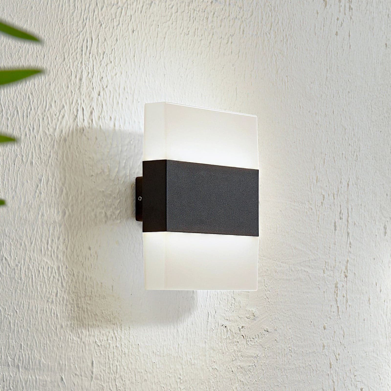 Branor LED Außen Wandleuchte Weiß/Dark Grau - Lindby - Modern - Aluminium - Mehrflammig