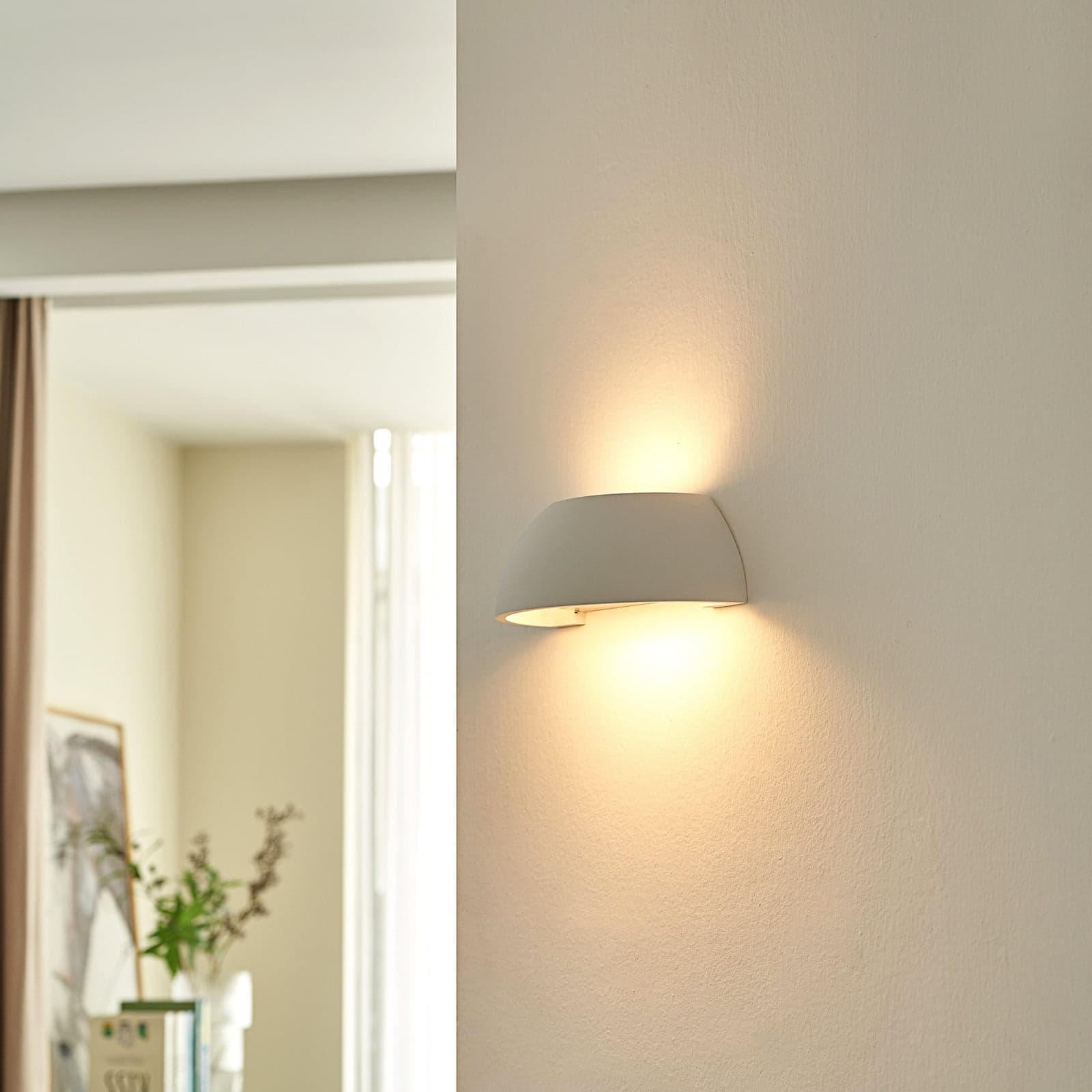 Felia Wandleuchte White - Lindby - Wohnzimmer - Modern - Gips / Ton - Einflammig