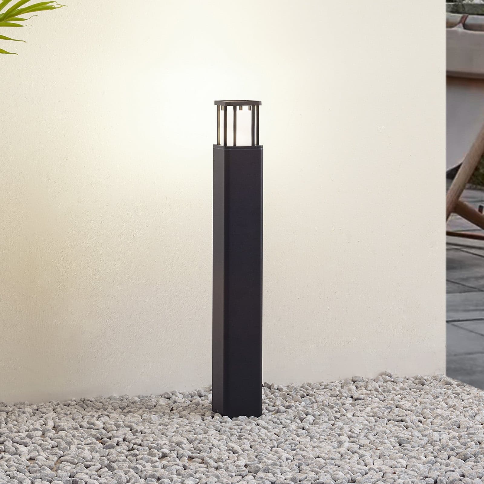 Dakil LED Poller Schwarz - Lucande - Terrasse - Modern - Aluminium - Eckig