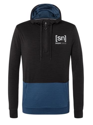 SN Super Natural M MOVEMENT HALF ZIP - caviar/dark denim